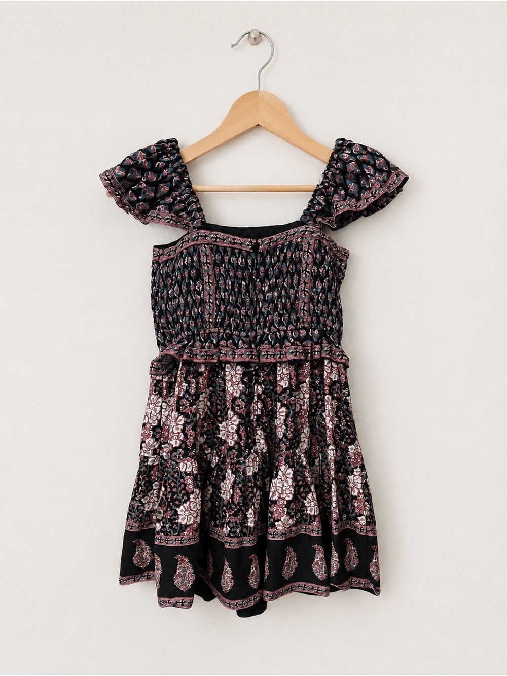 Sea New York Girls Size 6Y Black Floral Smocked Cotton Dress - Picture 2 of 5